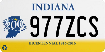 IN license plate 977ZCS