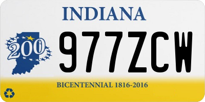 IN license plate 977ZCW