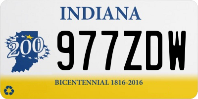 IN license plate 977ZDW
