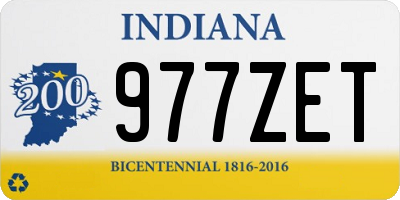IN license plate 977ZET