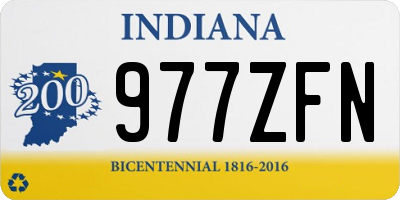 IN license plate 977ZFN