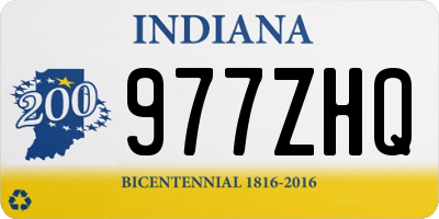 IN license plate 977ZHQ