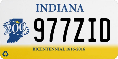 IN license plate 977ZID