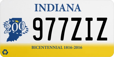 IN license plate 977ZIZ