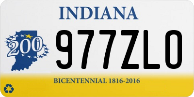 IN license plate 977ZLO