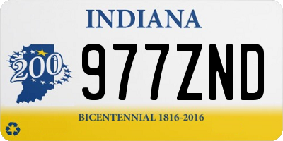IN license plate 977ZND
