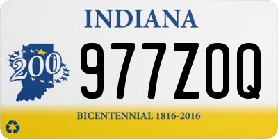 IN license plate 977ZOQ