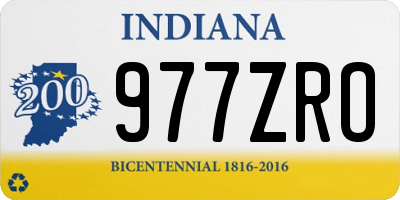IN license plate 977ZRO