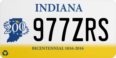 IN license plate 977ZRS