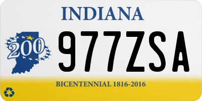 IN license plate 977ZSA