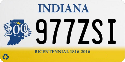 IN license plate 977ZSI