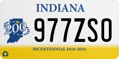 IN license plate 977ZSO