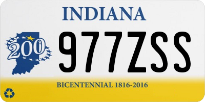 IN license plate 977ZSS