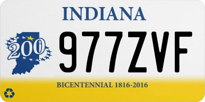 IN license plate 977ZVF