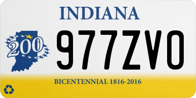 IN license plate 977ZVO