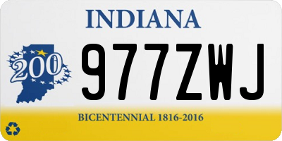 IN license plate 977ZWJ