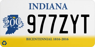 IN license plate 977ZYT