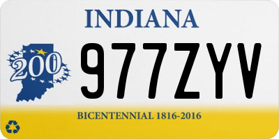 IN license plate 977ZYV