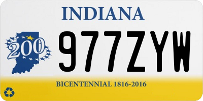 IN license plate 977ZYW