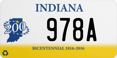 IN license plate 978A