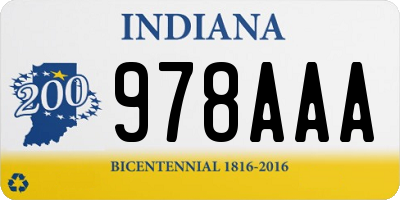 IN license plate 978AAA