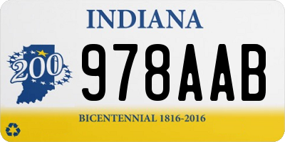 IN license plate 978AAB