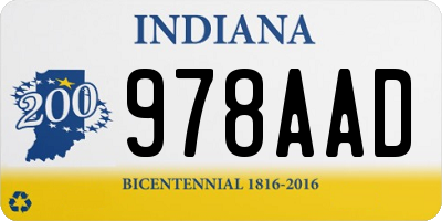 IN license plate 978AAD