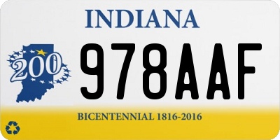 IN license plate 978AAF