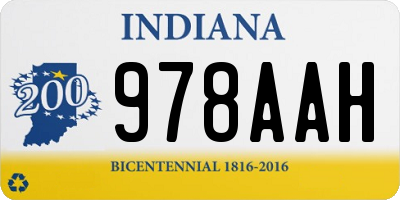 IN license plate 978AAH