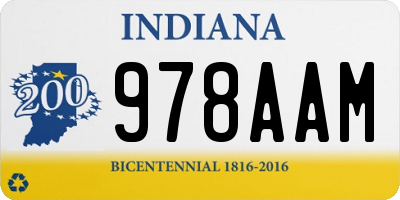 IN license plate 978AAM