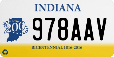 IN license plate 978AAV