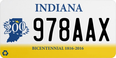 IN license plate 978AAX