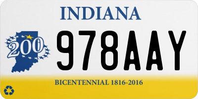 IN license plate 978AAY