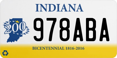 IN license plate 978ABA