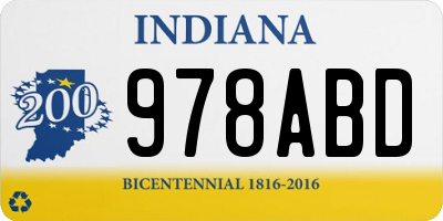 IN license plate 978ABD
