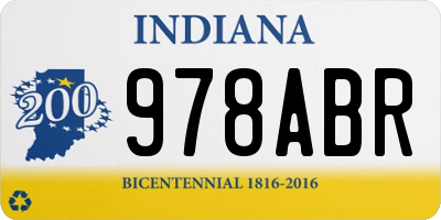 IN license plate 978ABR