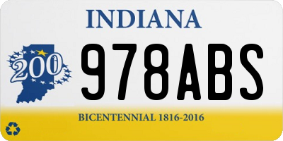 IN license plate 978ABS