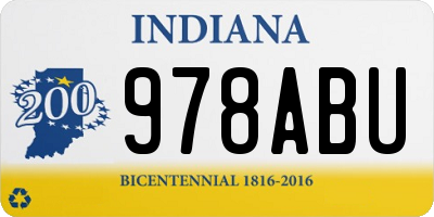 IN license plate 978ABU