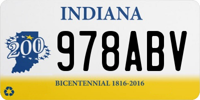 IN license plate 978ABV