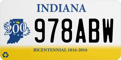 IN license plate 978ABW