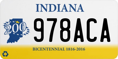 IN license plate 978ACA