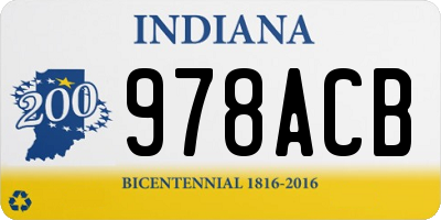 IN license plate 978ACB