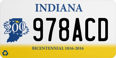 IN license plate 978ACD