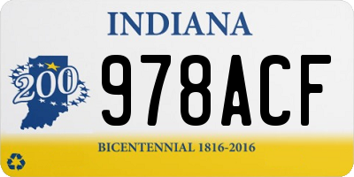 IN license plate 978ACF