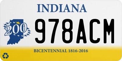 IN license plate 978ACM