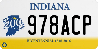 IN license plate 978ACP