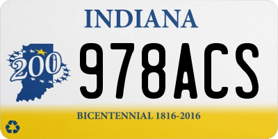 IN license plate 978ACS