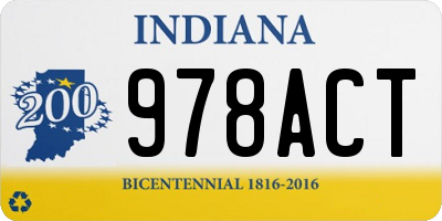 IN license plate 978ACT