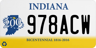 IN license plate 978ACW