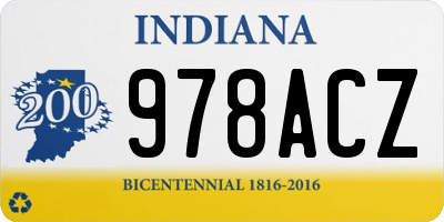 IN license plate 978ACZ